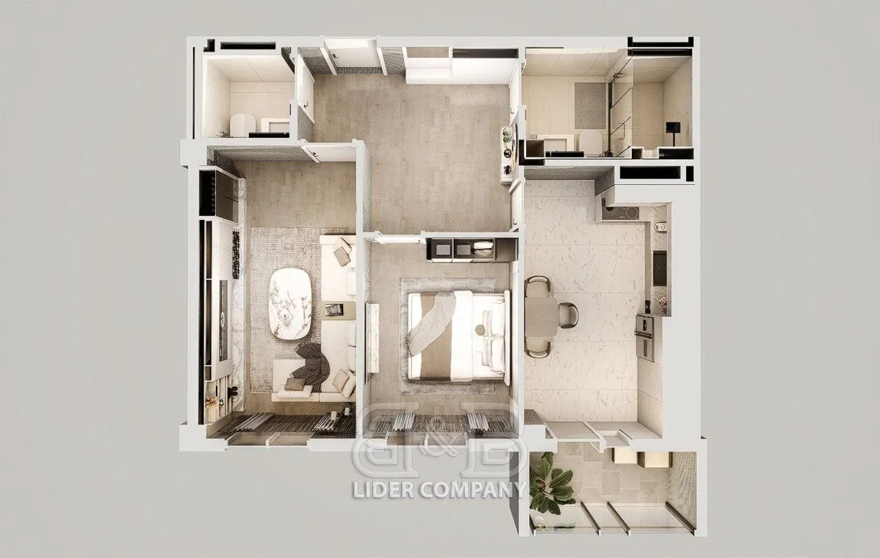 2-camere apartament, 70 m² — Imagine 1