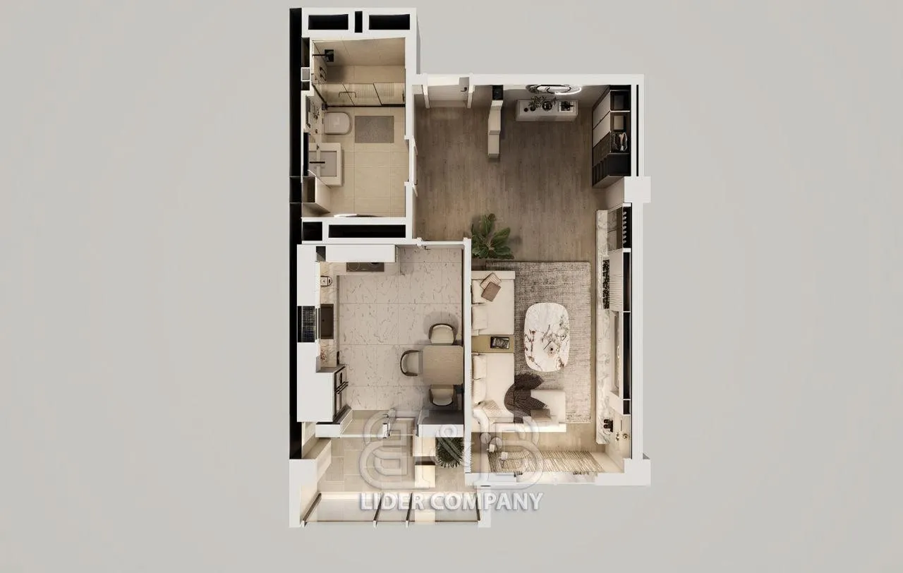 1-комнатная квартира, 48 м² — Изображение 1