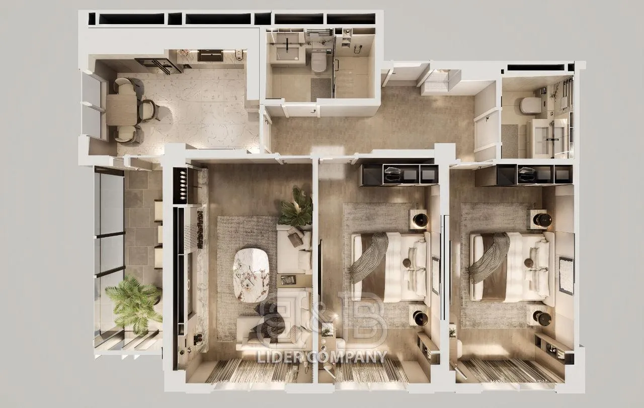 3-комнатная квартира, 84 м² — Изображение 1