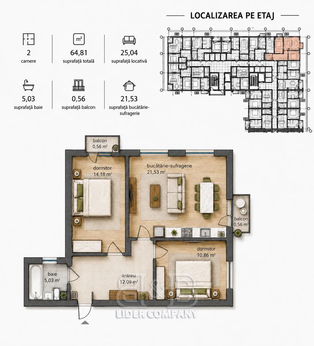 3-комнатная квартира, 65 м² — Изображение 2