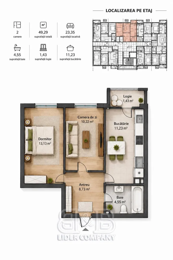 2-комнатная квартира, 49 м² — Изображение 3