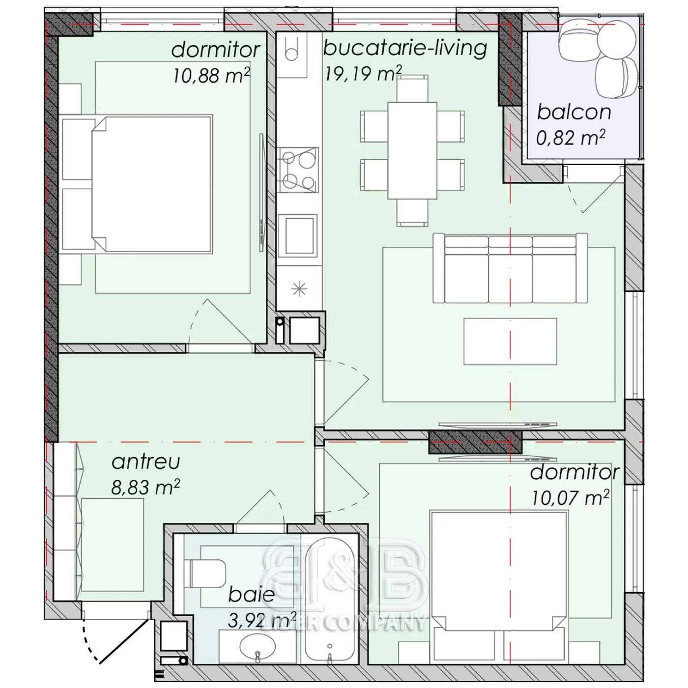 2-комнатная квартира, 54 м² — Изображение 3