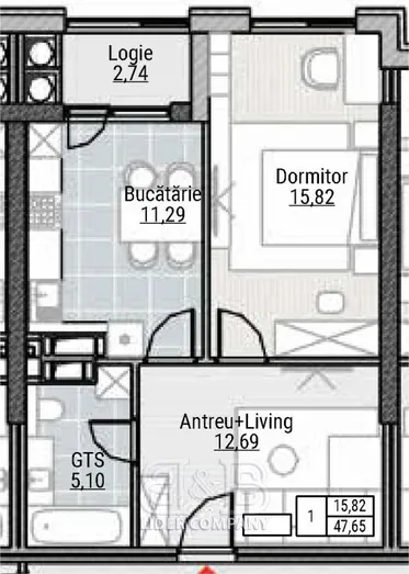 1-комнатная квартира, 48 м² — Изображение 1