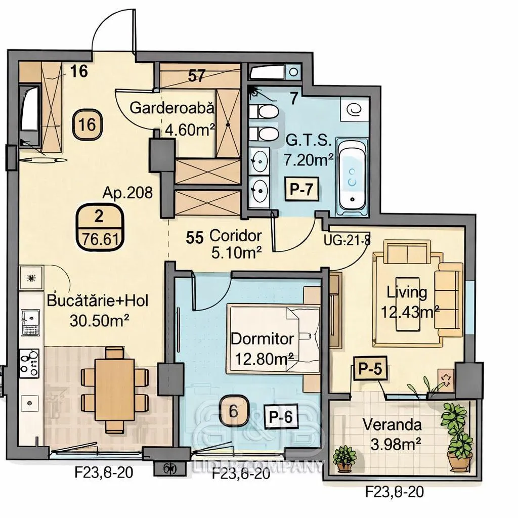2-комнатная квартира, 77 м² — Изображение 2