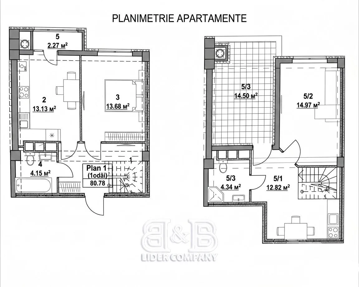 2-camere apartament, 80 m² — Imagine 2