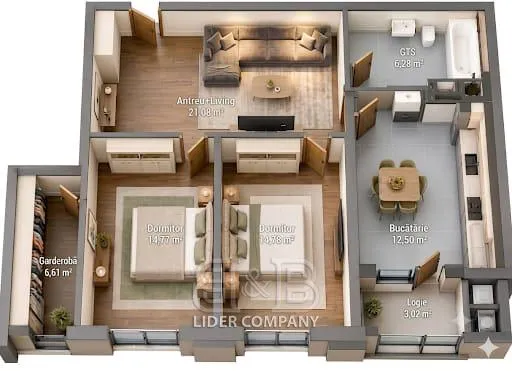 2-комнатная квартира, 79 м² — Изображение 1