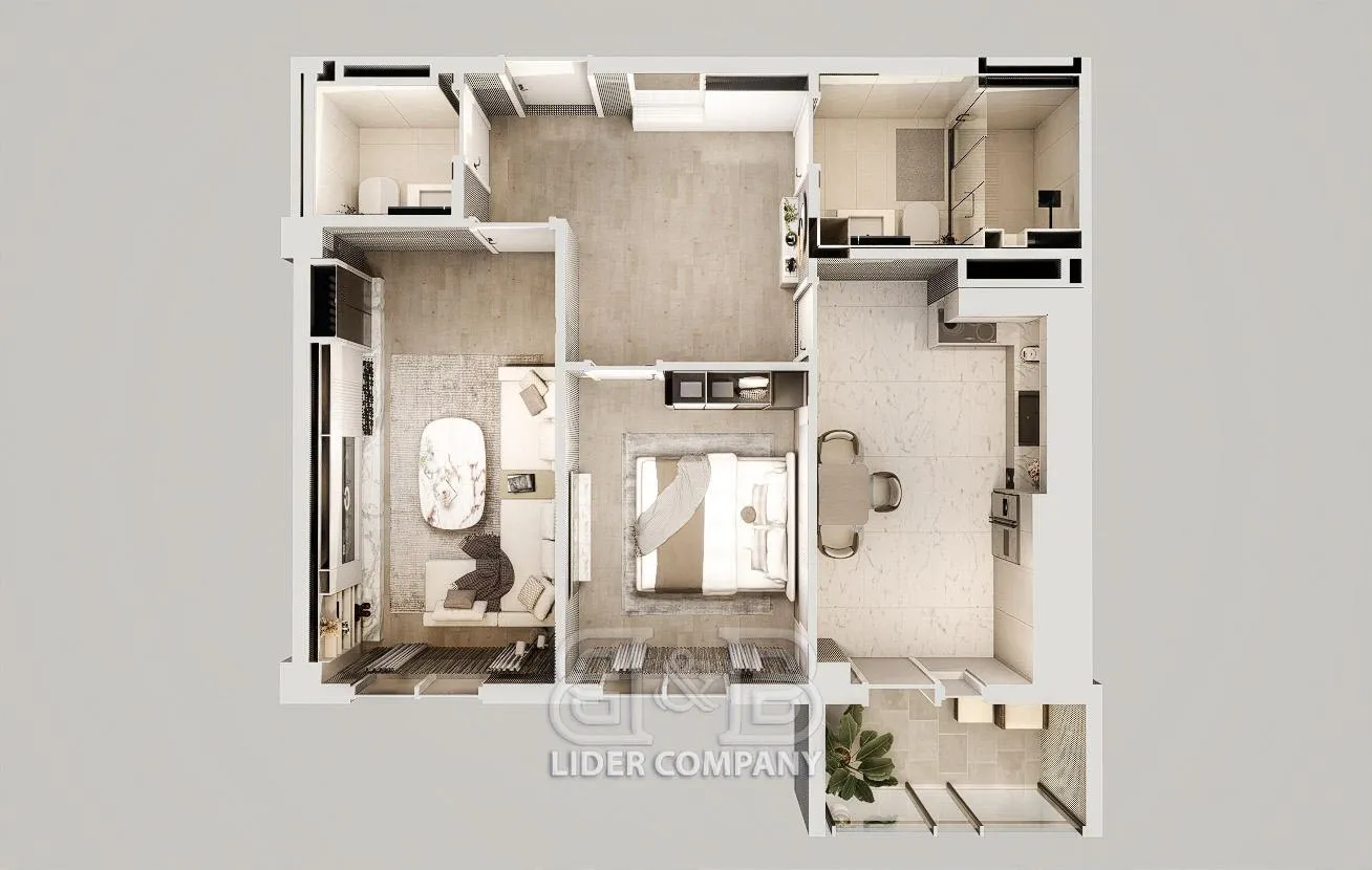 2-camere apartament, 70 m² — Imagine 1
