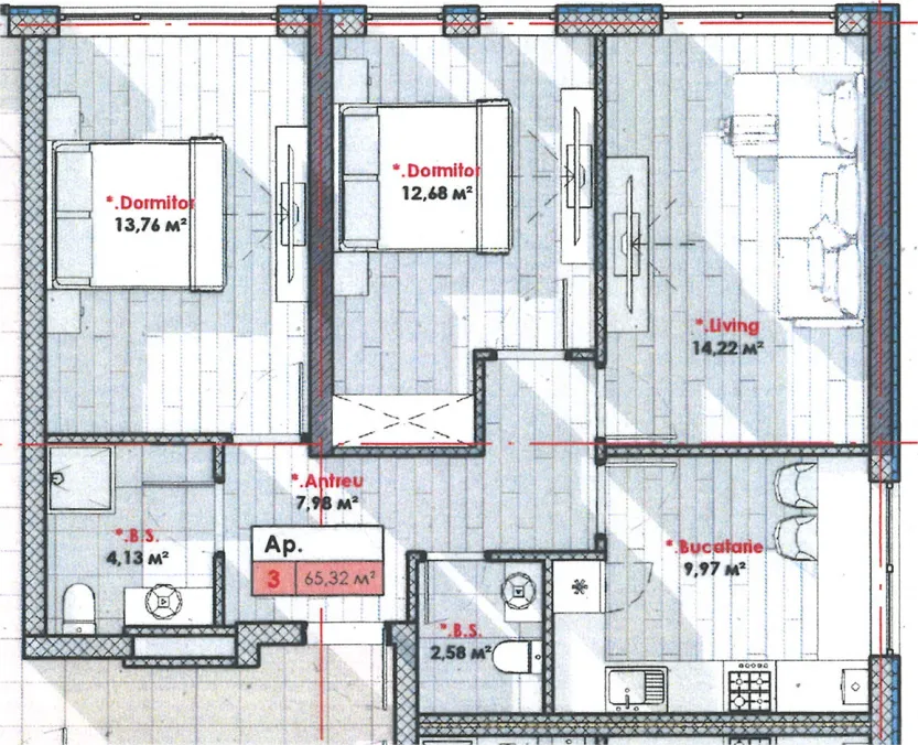 3-комнатная квартира, 65 м² — Изображение 2