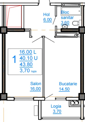 1-комнатная квартира, 44 м² — Изображение 4