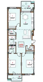 3-bedroom apartment, 116 m² — Image 2