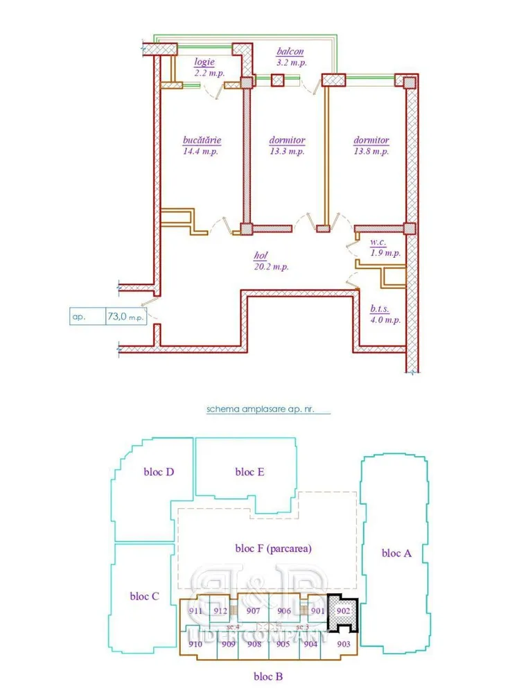 2-bedroom apartment, 73 m² — Image 2