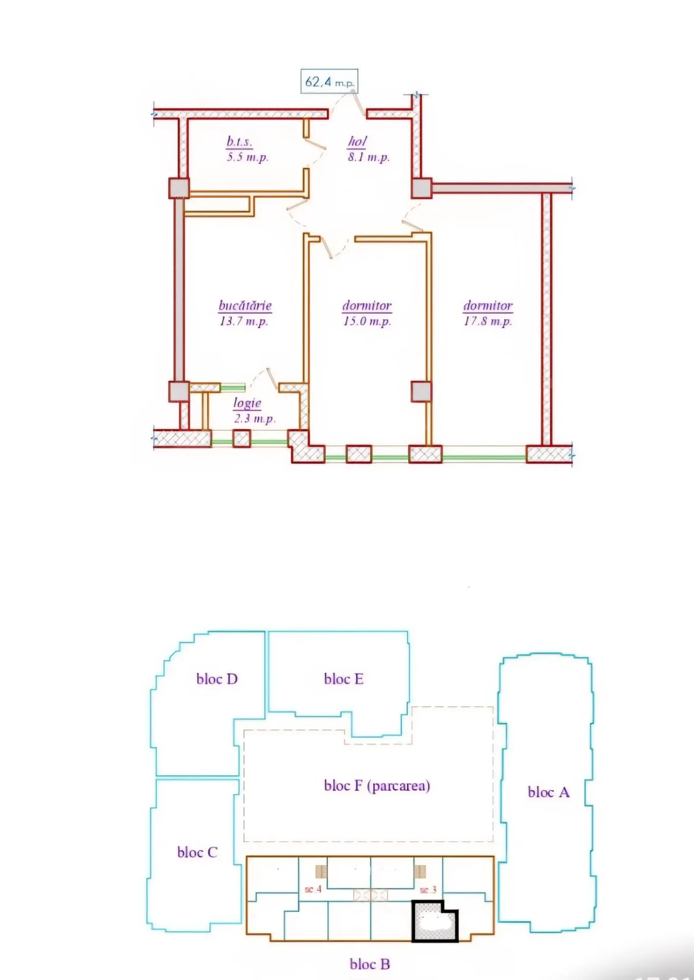 2-bedroom apartment, 62.4 m² — Image 2