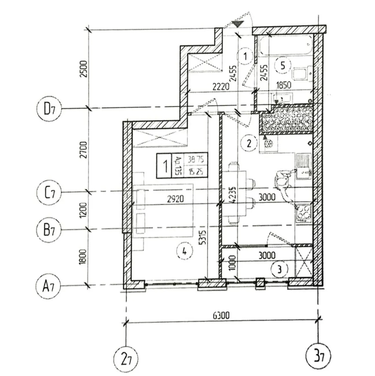 1-camere apartament, 38.75 m² — Imagine 2