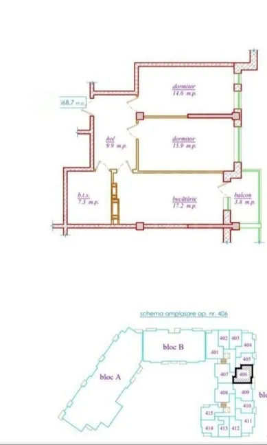 2-комнатная квартира, 69 м² — Изображение 1