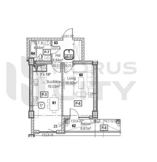1-bedroom apartment, 49.03 m² — Image 2