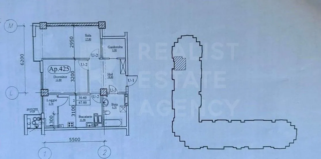2-camere apartament, 67 m² — Imagine 2