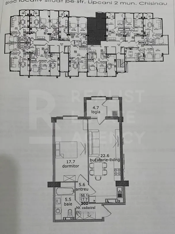 1-camere apartament, 56.1 m² — Imagine 3