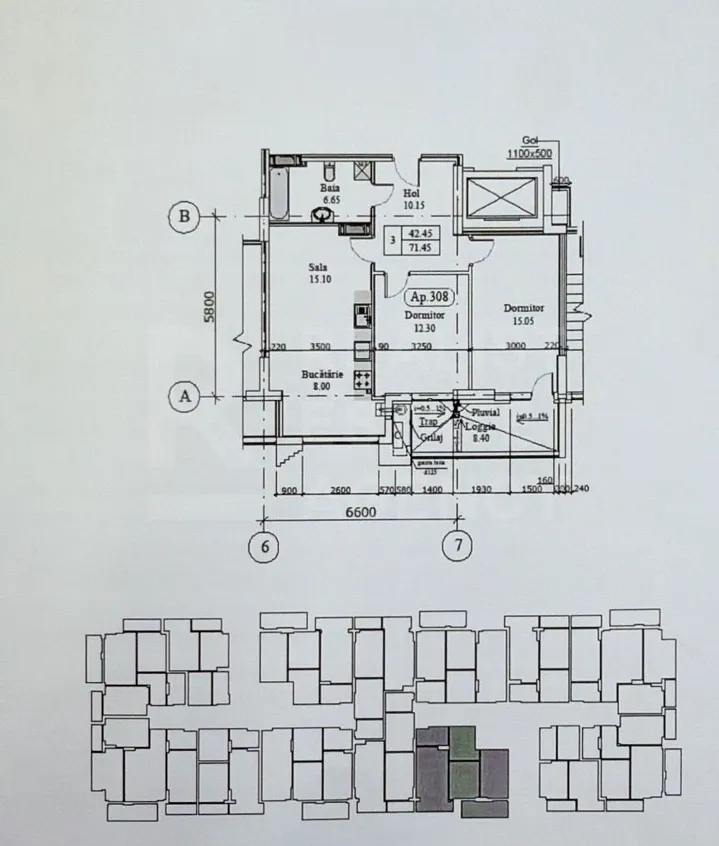 2-bedroom apartment, 71.45 m² — Image 1