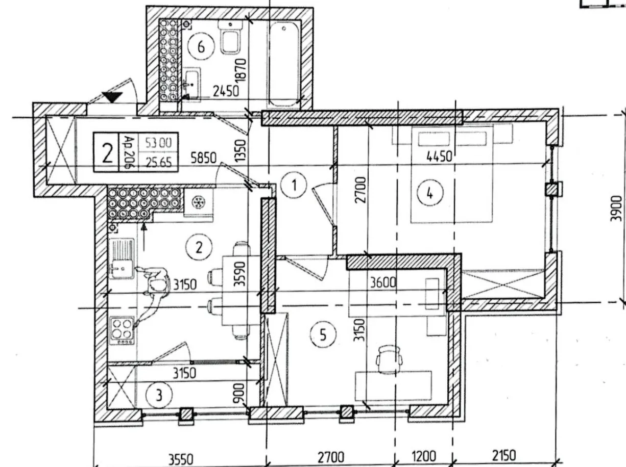 2-комнатная квартира, 53 м² — Изображение 2