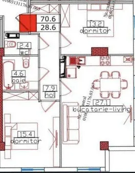 2-комнатная квартира, 70.6 м² — Изображение 2