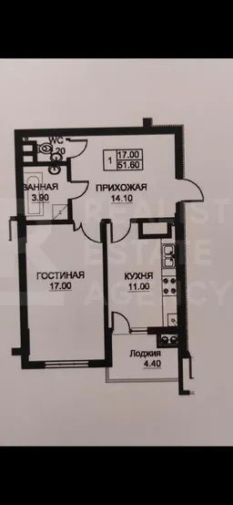 1-bedroom apartment, 50.4 m² — Image 2