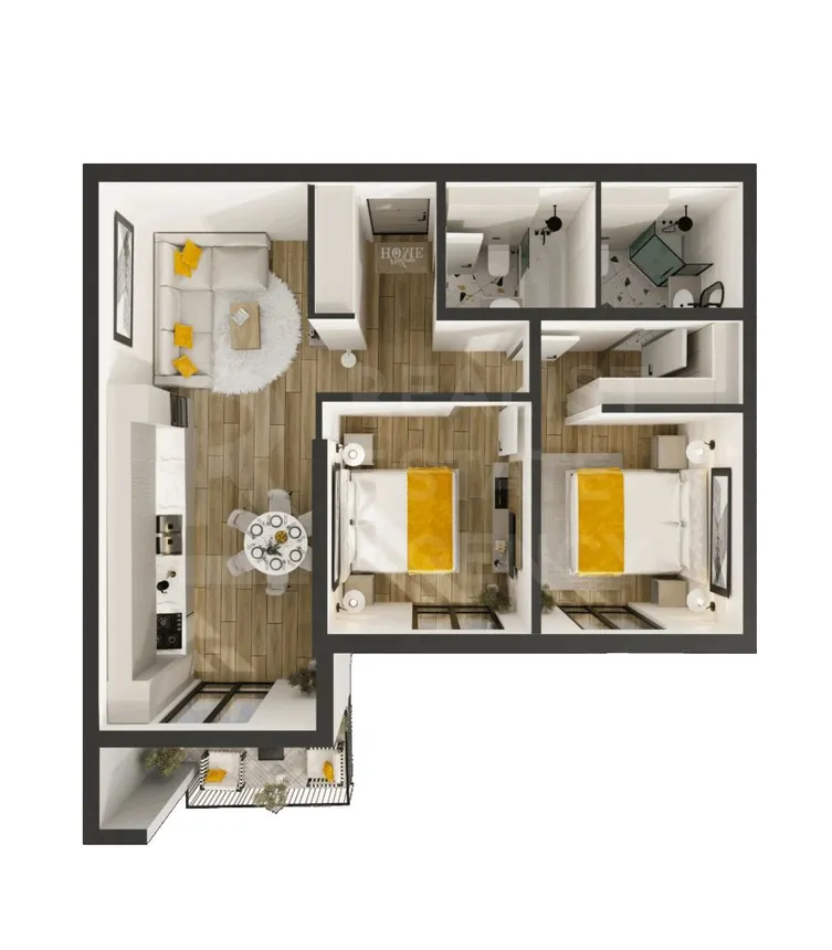 2-bedroom apartment, 71 m² — Image 3