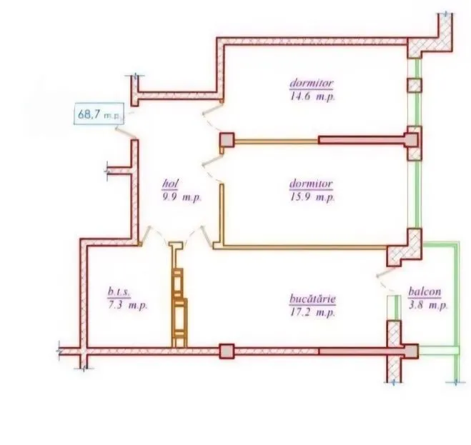 2-комнатная квартира, 68.7 м² — Изображение 2