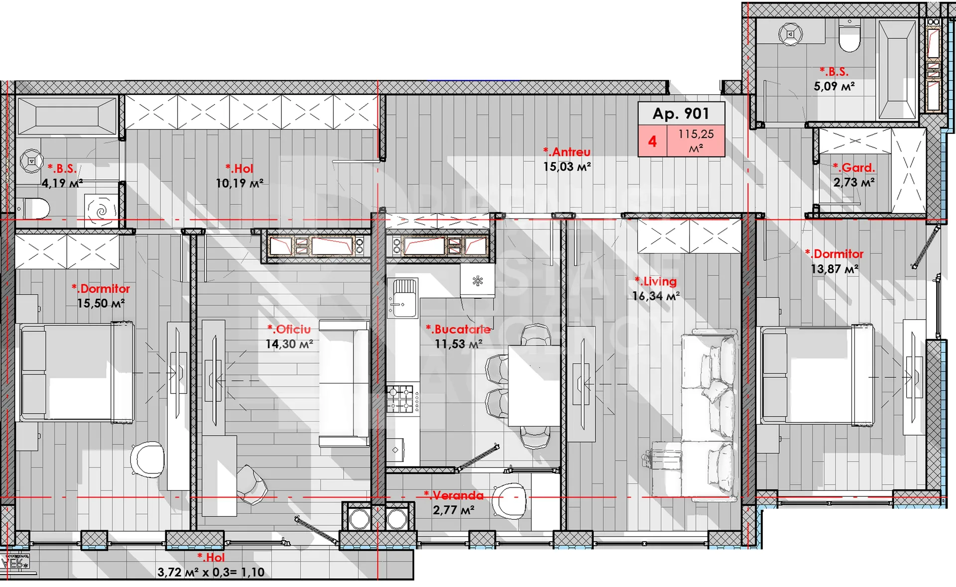 4-комнатная квартира, 115 м² — Изображение 2
