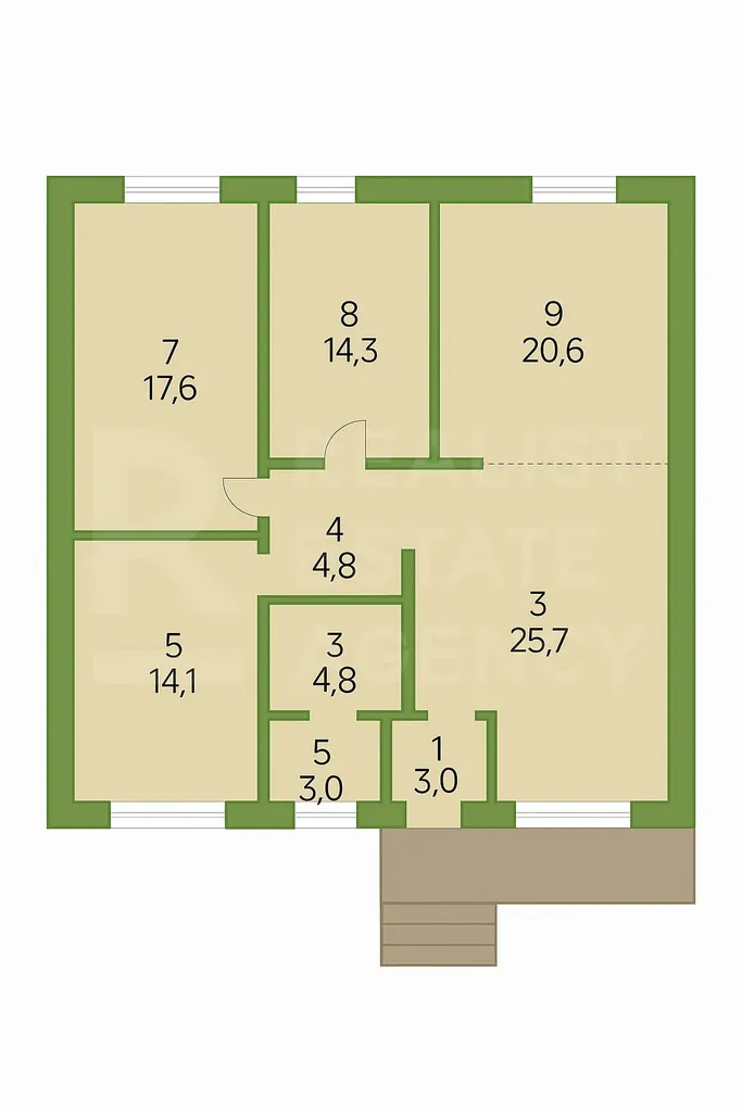 1-этажный дом, 3 комнаты, 110 м² — Изображение 2