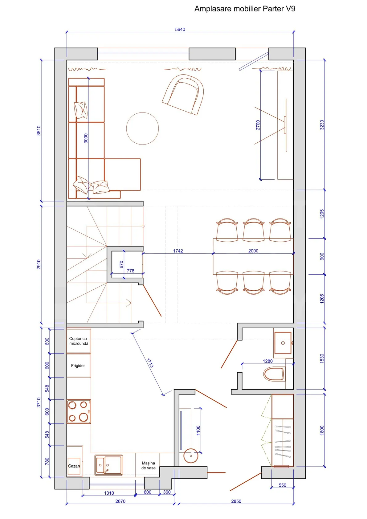 2-etaje casă, 3 camere, 195 m² — Imagine 4