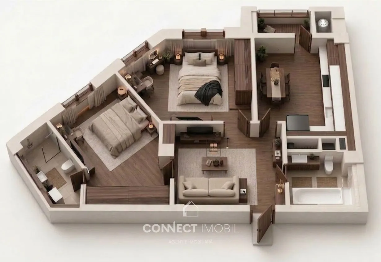 2-camere apartament, 67 m² — Imagine 2