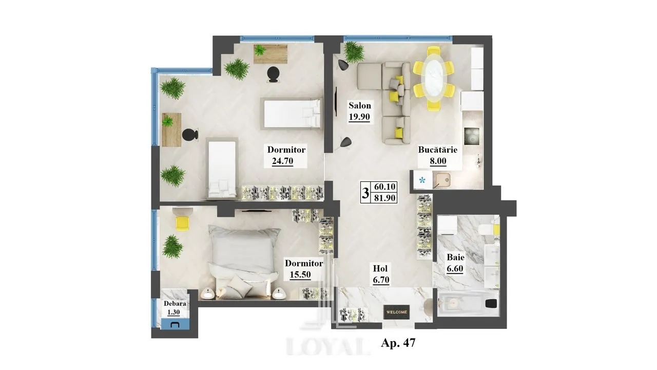 2-bedroom apartment, 82 m² — Image 4