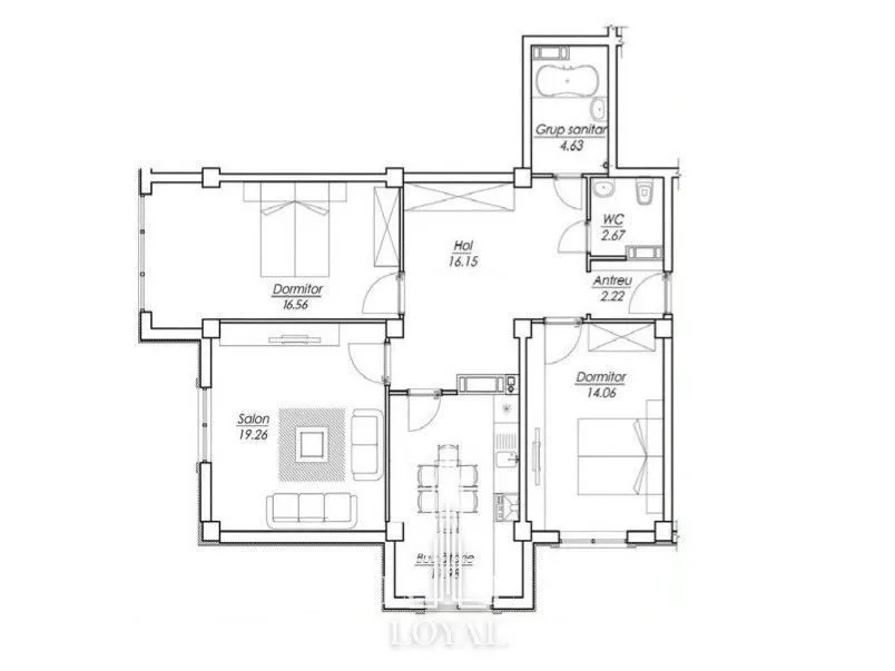 3-bedroom apartment, 87 m² — Image 2