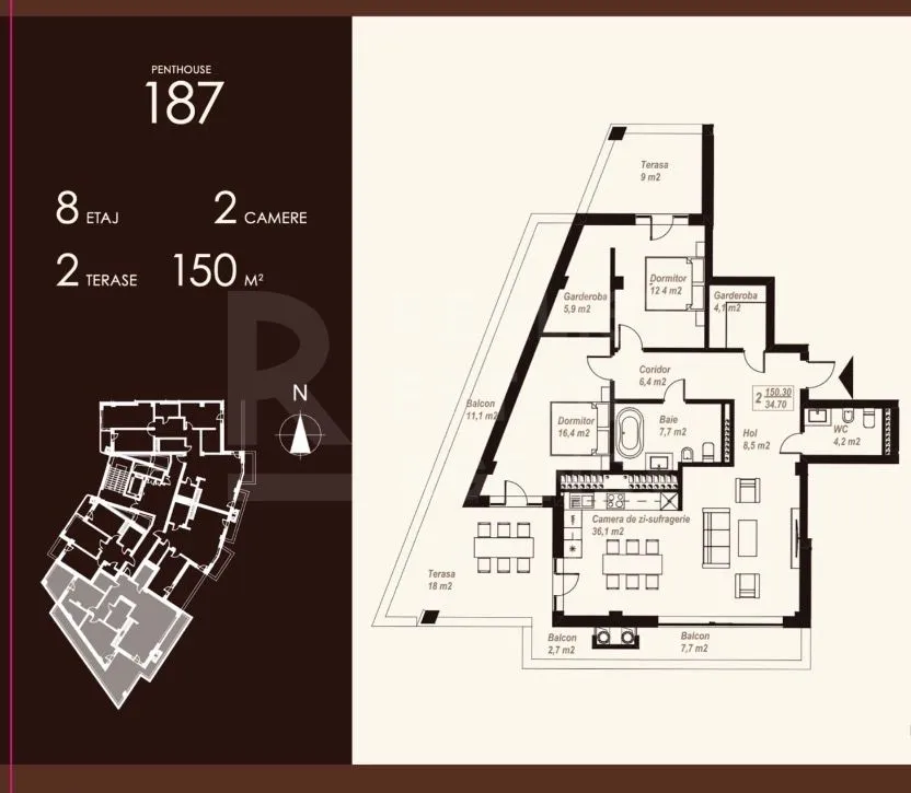 3-camere apartament, 150 m² — Imagine 3