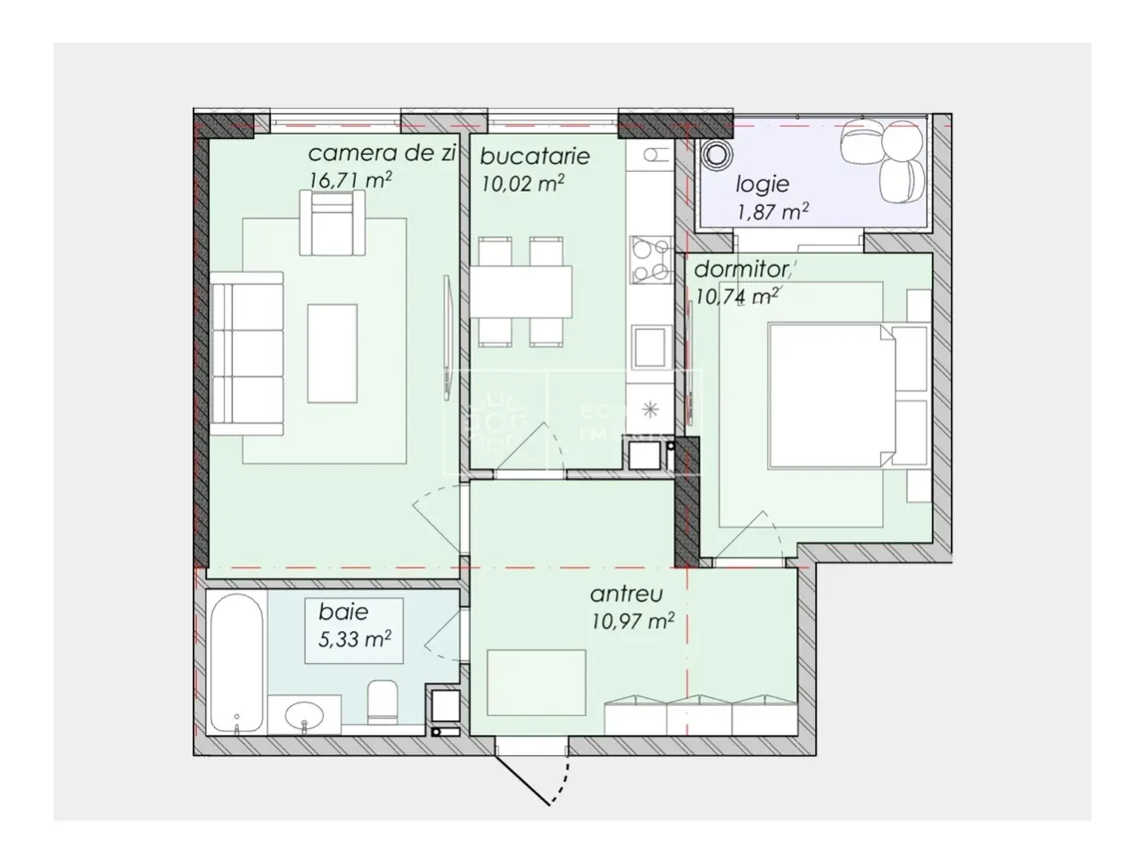 2-комнатная квартира, 54 м² — Изображение 3