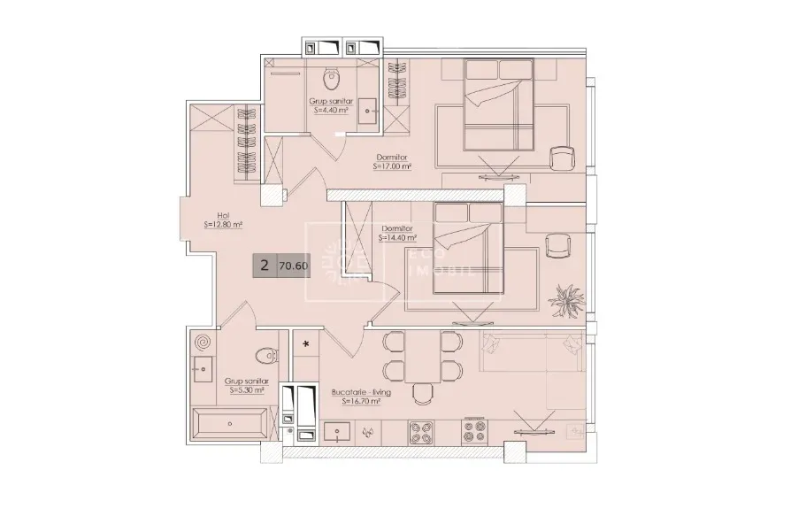 2-комнатная квартира, 70.6 м² — Изображение 1