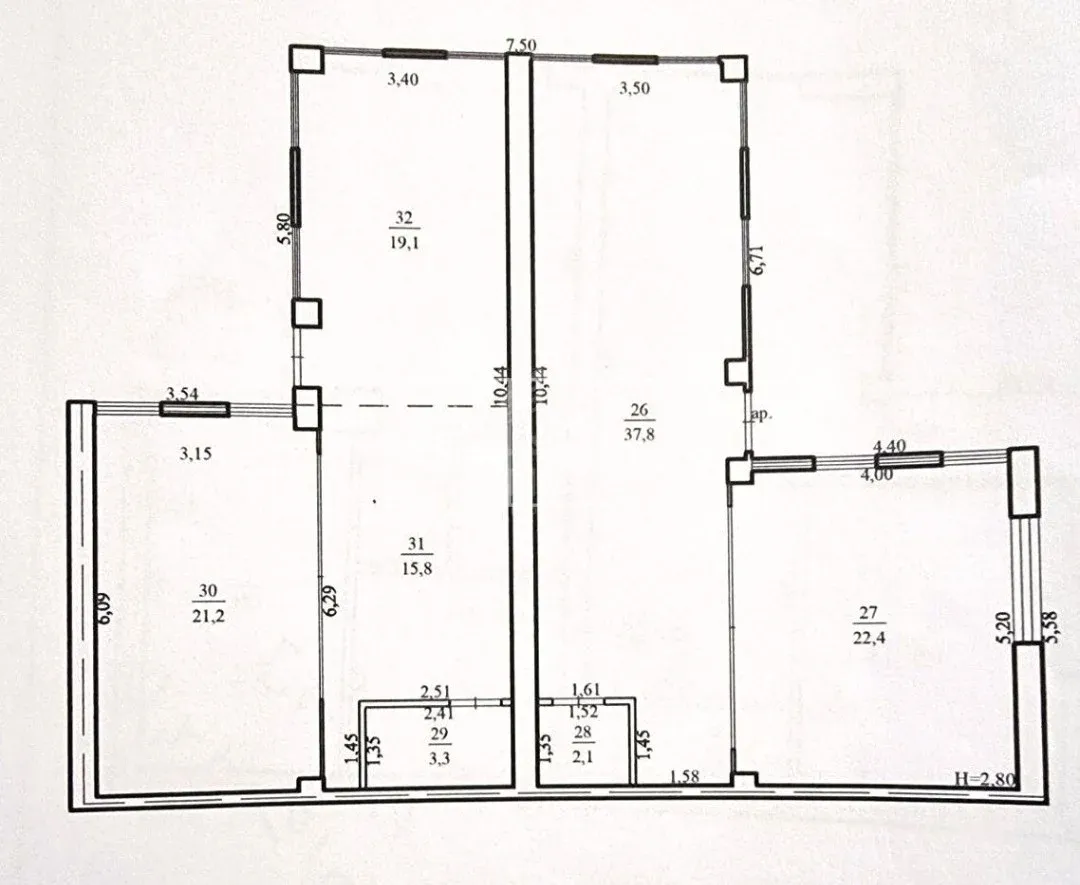 1-camere birou, 122 m² — Imagine 3