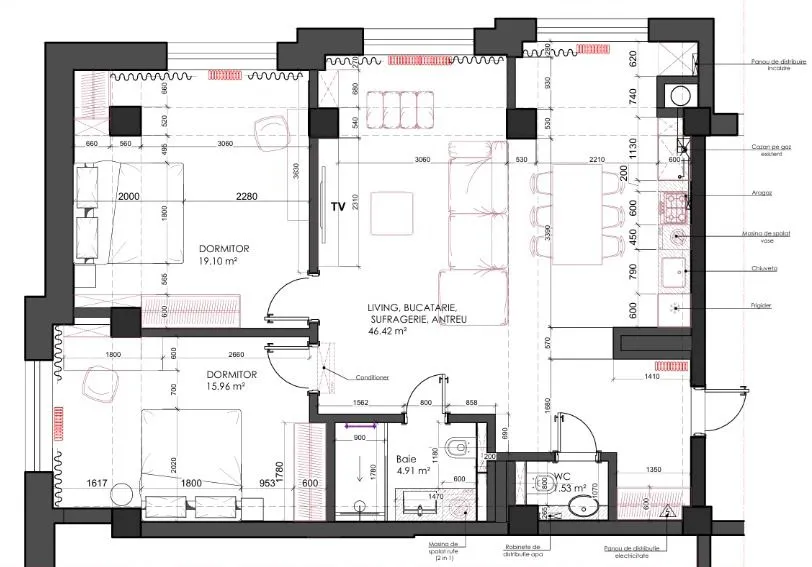 2-camere apartament, 88 m² — Imagine 8