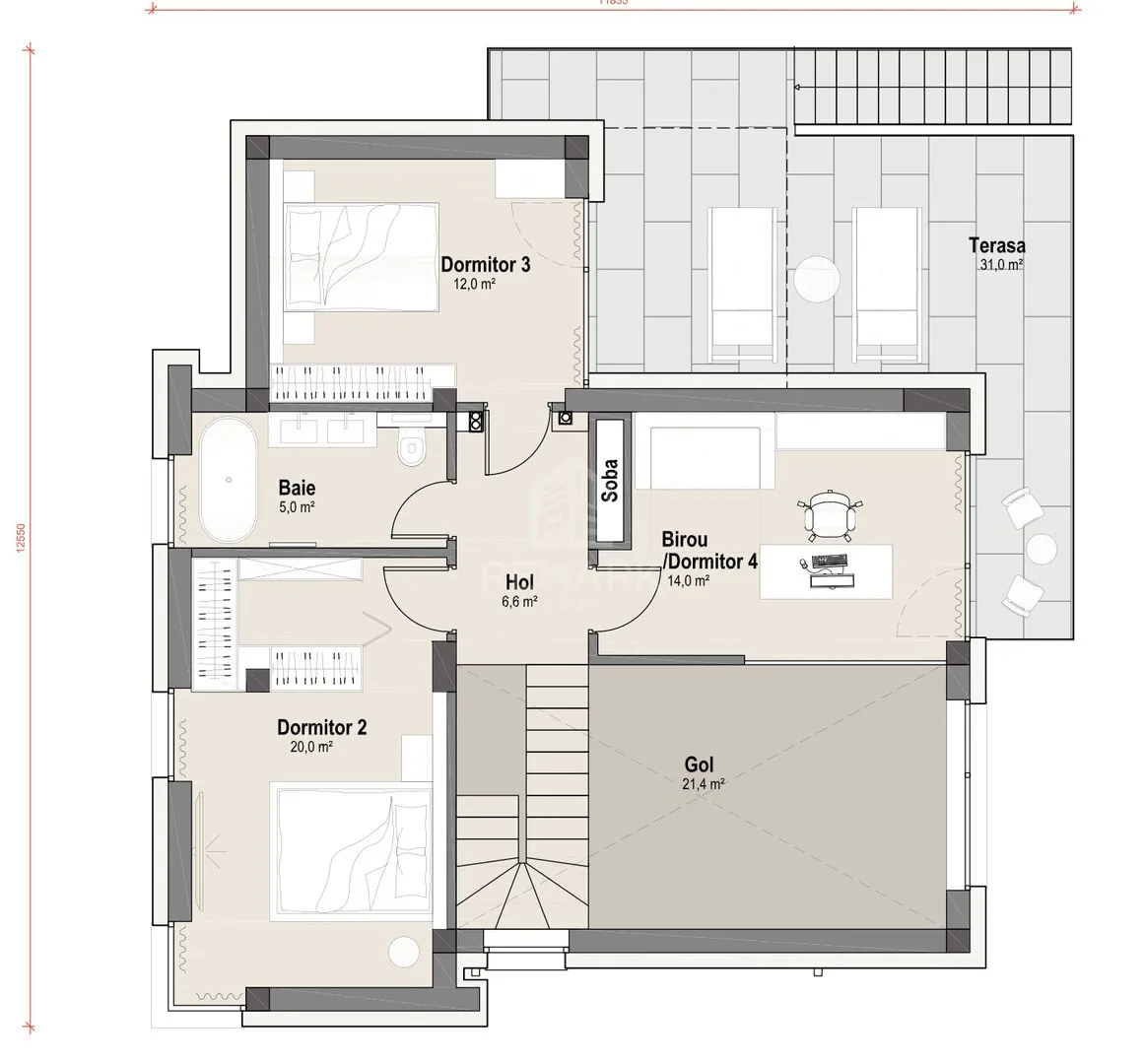 3-этажный дом, 4 комнаты, 300 м² — Изображение 4