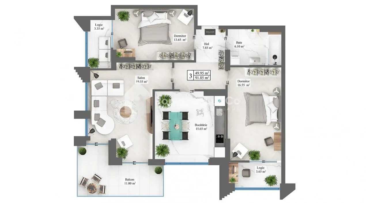 3-комнатная квартира, 91 м² — Изображение 2