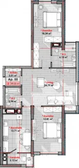 2-комнатная квартира, 89 м² — Изображение 2