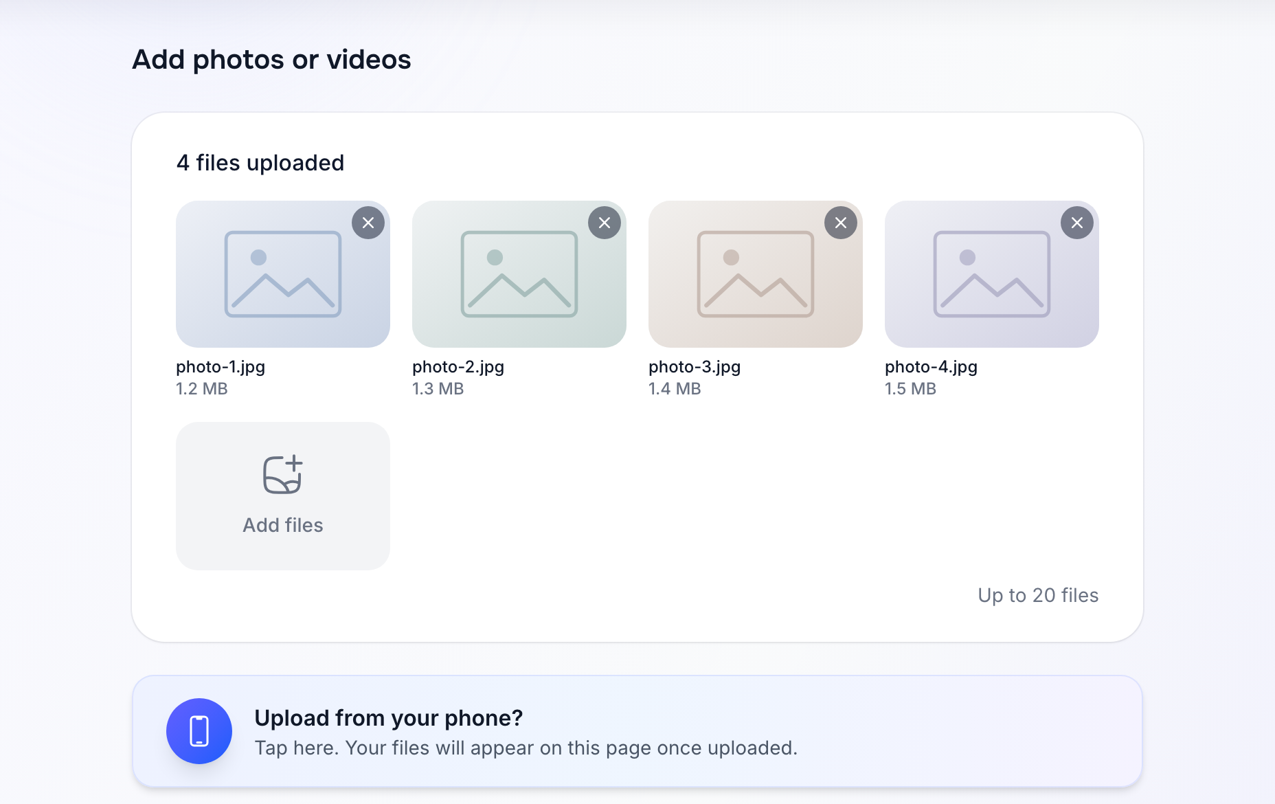 Uploading photos and videos while creating a listing