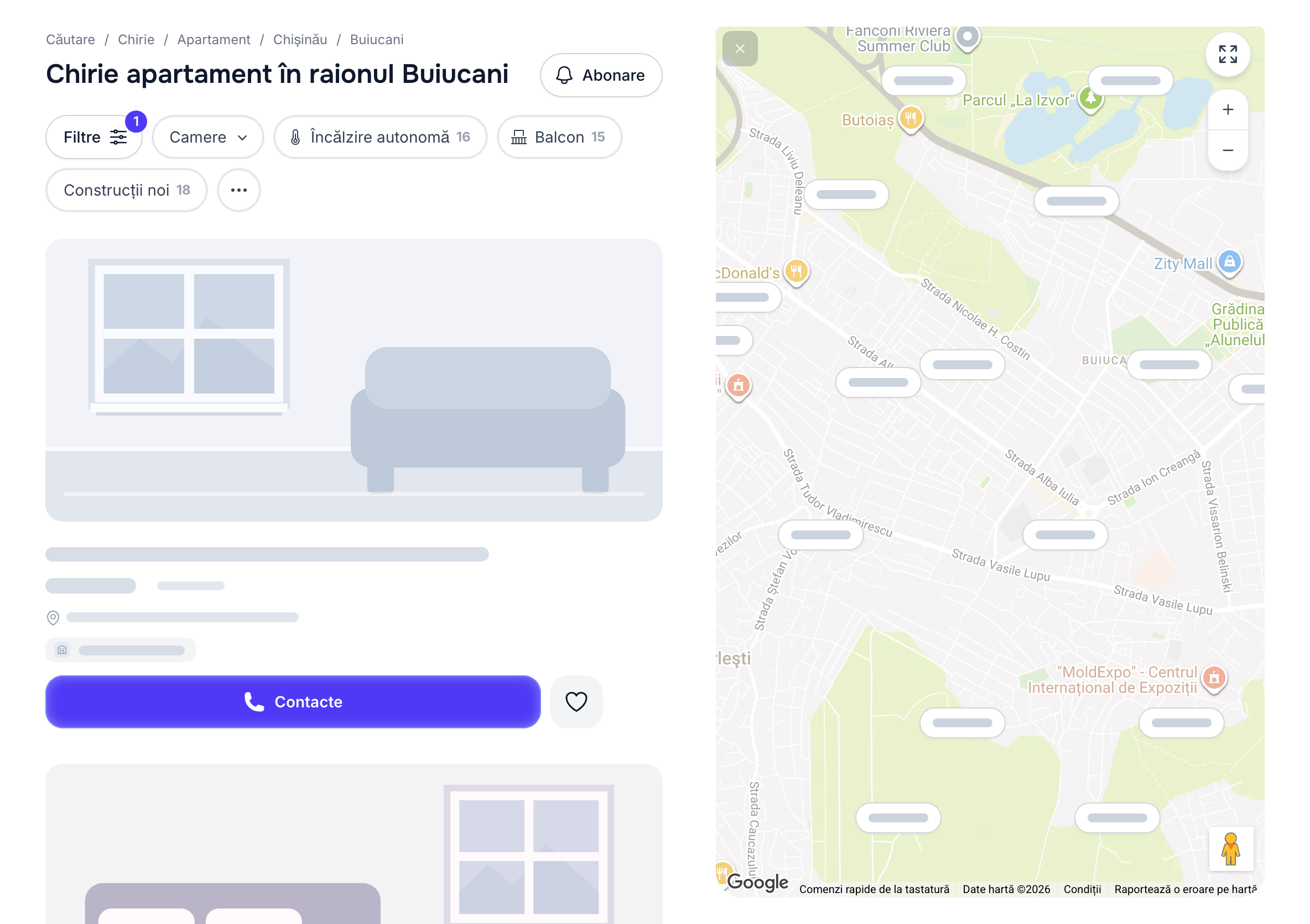Apartamente și case pe harta de căutare